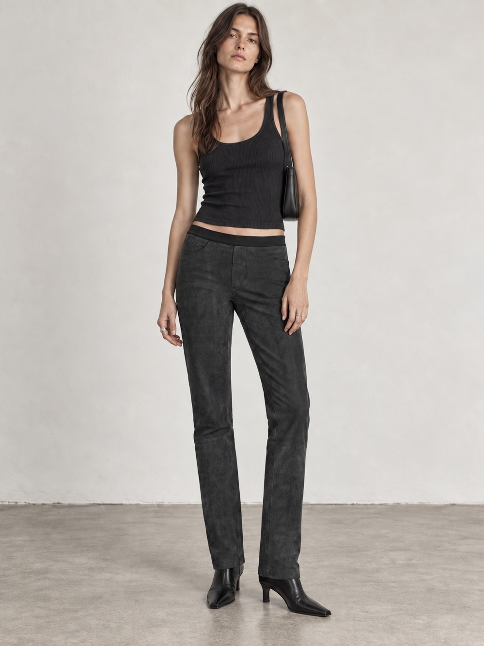 Helmut Lang Low Rise Lamb Leather Skinny Pants Minimalist Moto Y2K